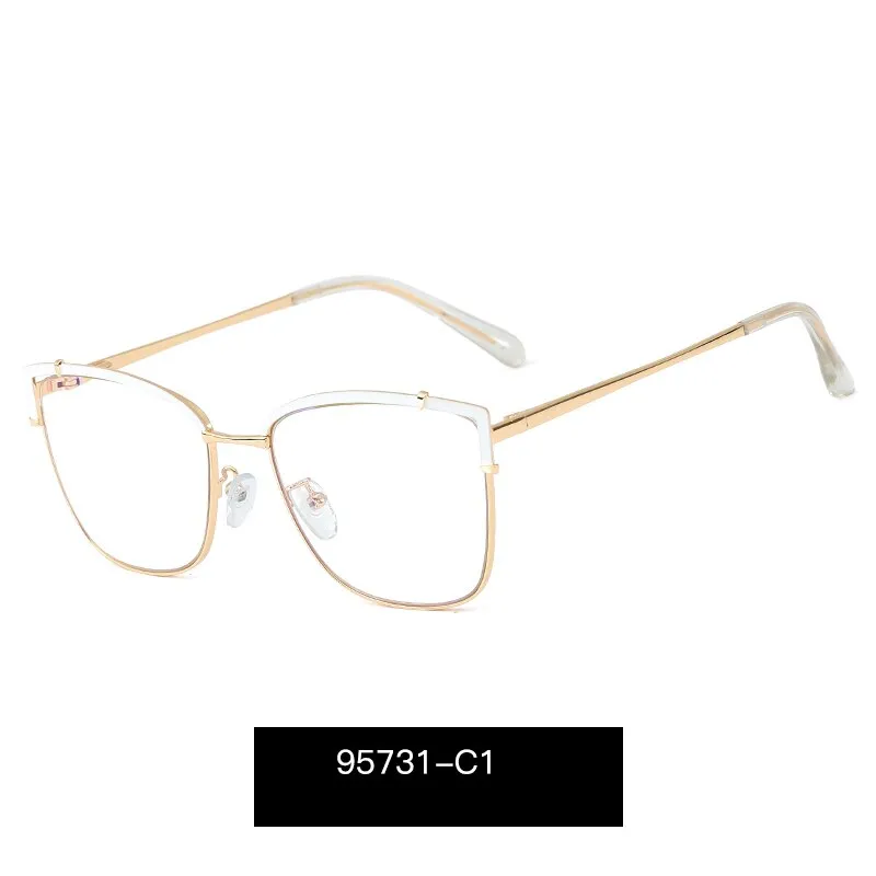 Hotony Women's Full Rim Cat Eye Alloy Frame Eyeglasses 95731