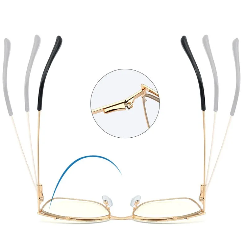 Hotony Women's Full Rim Cat Eye Alloy Frame Eyeglasses 95731