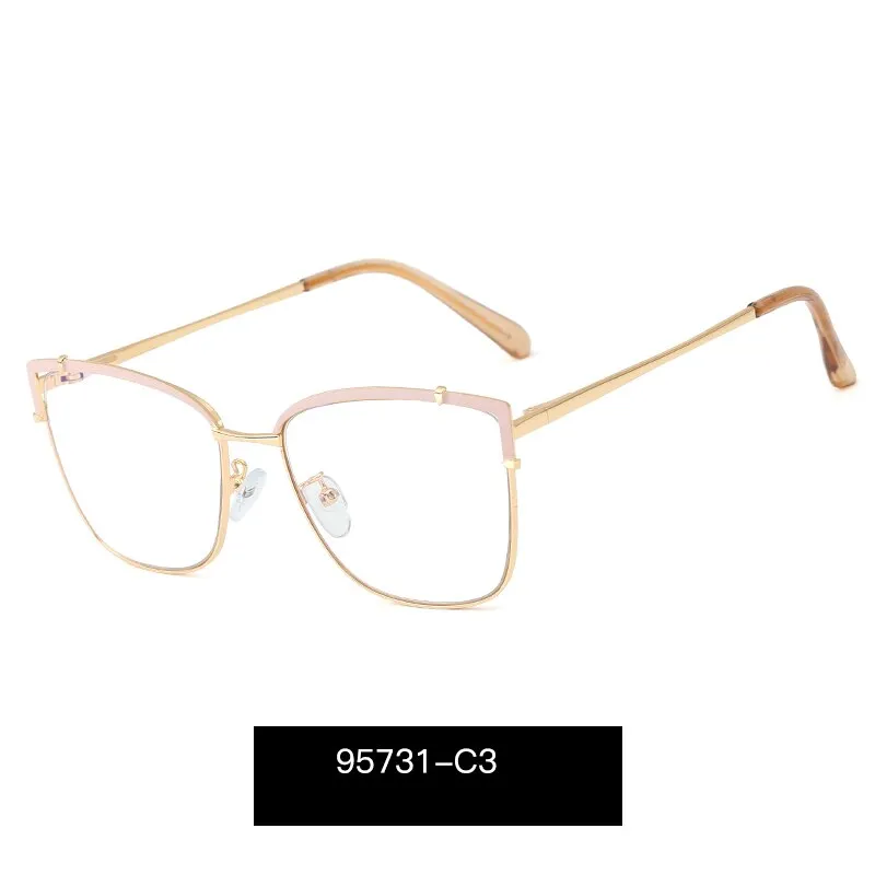 Hotony Women's Full Rim Cat Eye Alloy Frame Eyeglasses 95731
