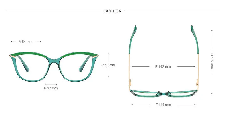 Hotony Women's Full Rim Cat Eye TR 90 Frame Eyeglasses 2036