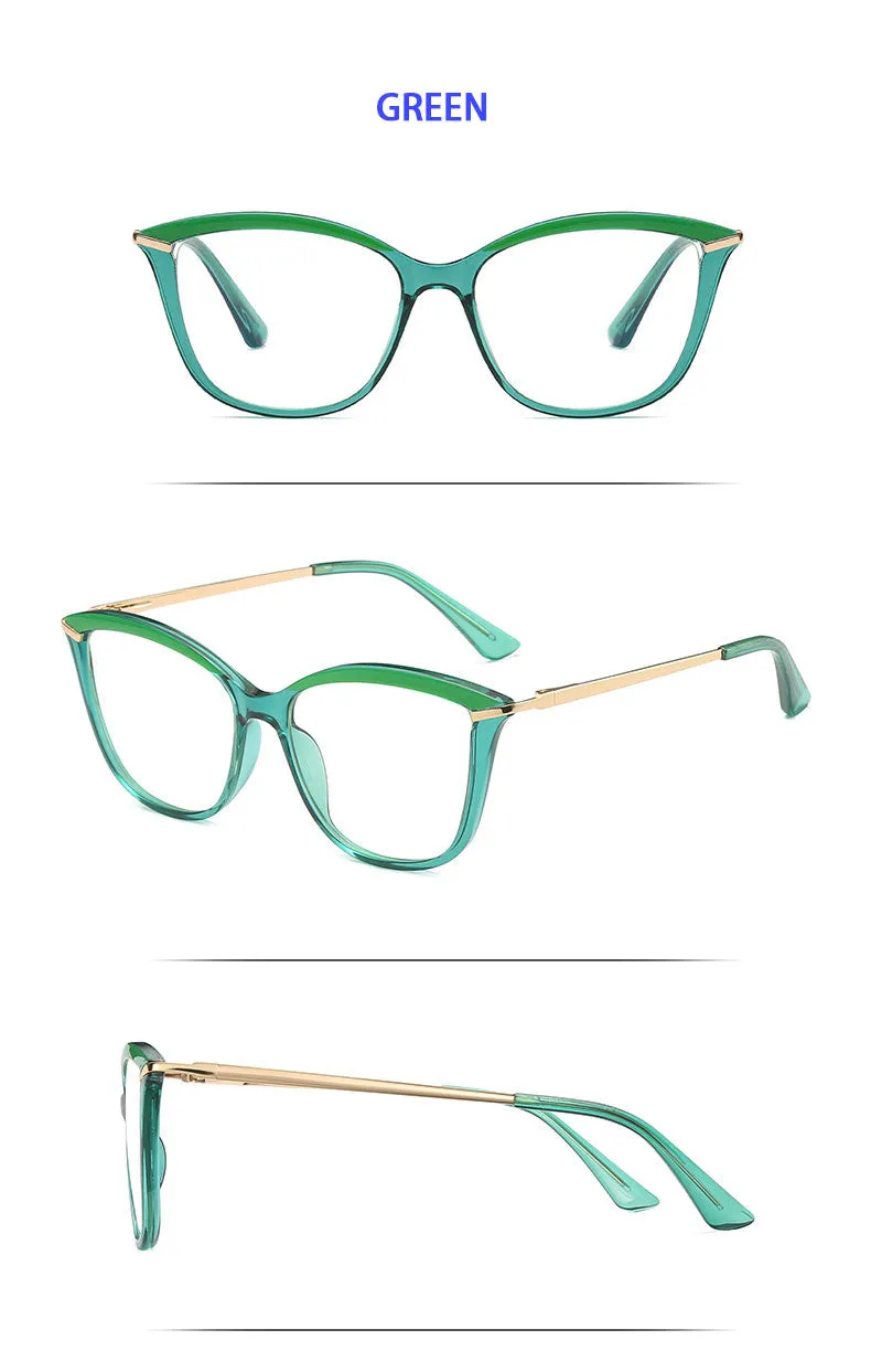 Hotony Women's Full Rim Cat Eye TR 90 Frame Eyeglasses 2036