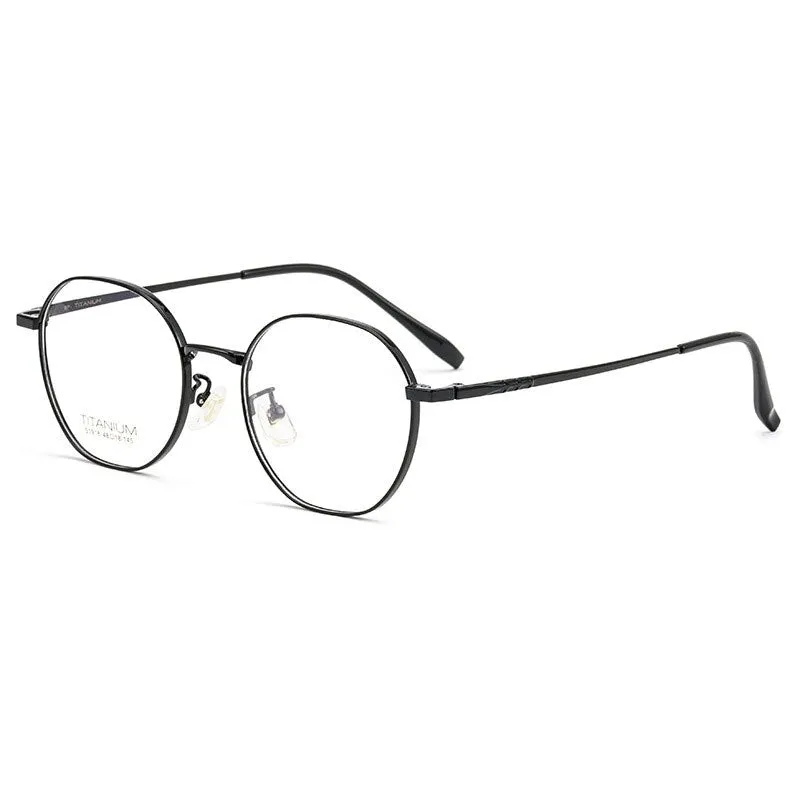Hotony Women's Full Rim Round Titanium Frame Eyeglasses S1918