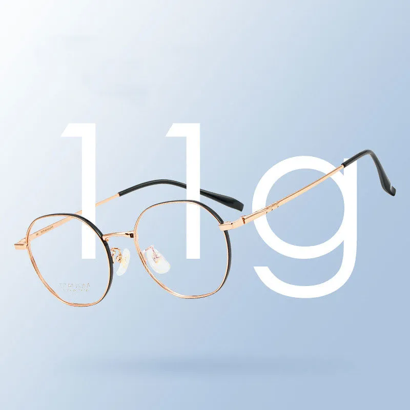 Hotony Women's Full Rim Round Titanium Frame Eyeglasses S1918