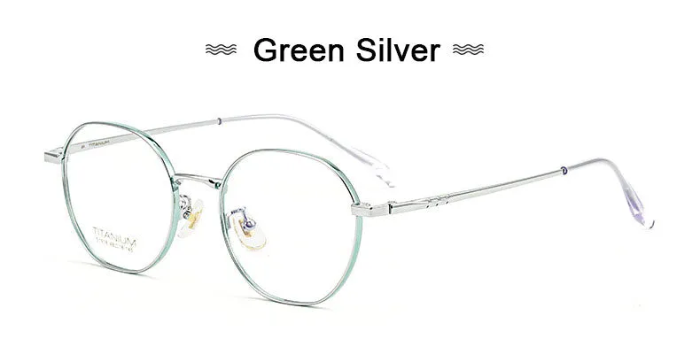Hotony Women's Full Rim Round Titanium Frame Eyeglasses S1918