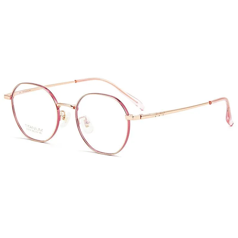 Hotony Women's Full Rim Round Titanium Frame Eyeglasses S1918
