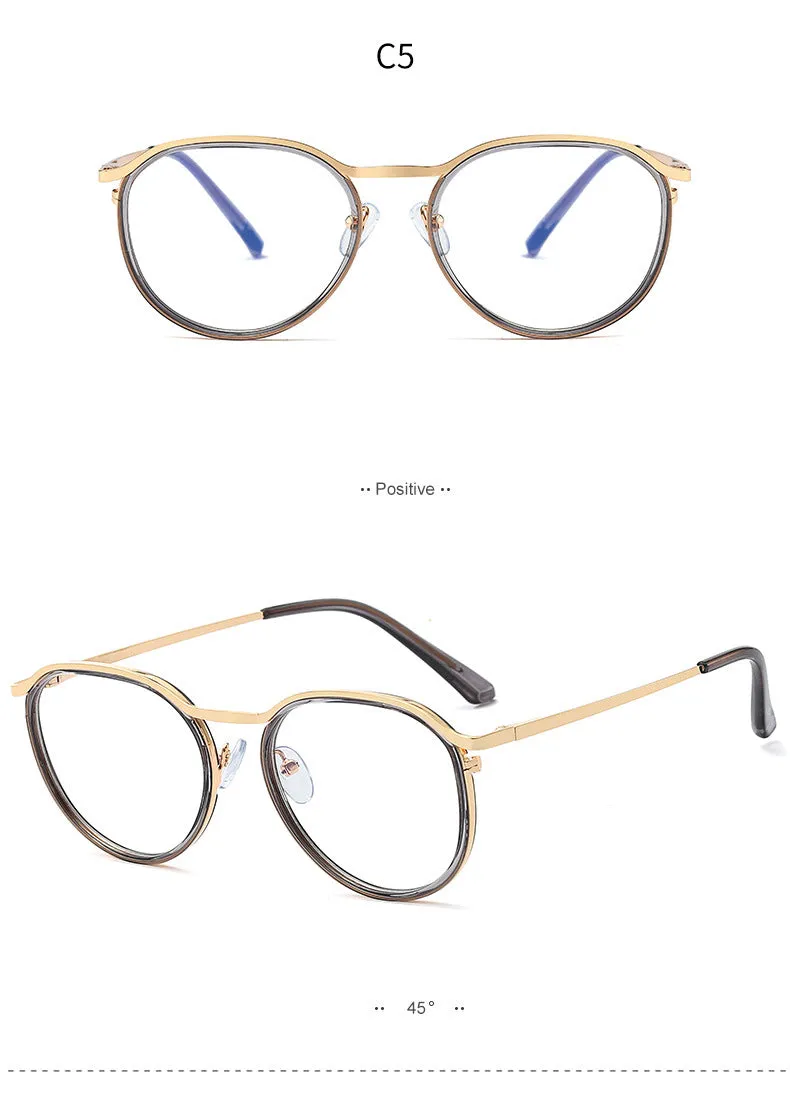 Hotony Women's Full Rim Round TR 90 Resin Alloy Frame Eyeglasses 95909