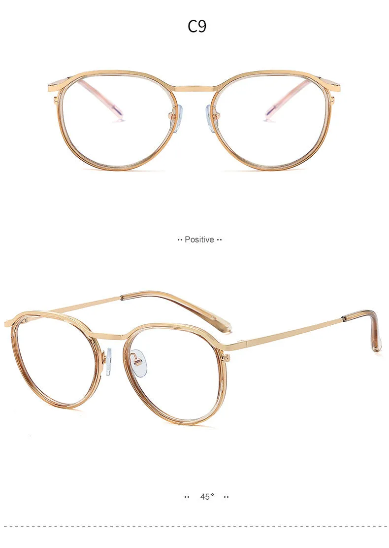 Hotony Women's Full Rim Round TR 90 Resin Alloy Frame Eyeglasses 95909