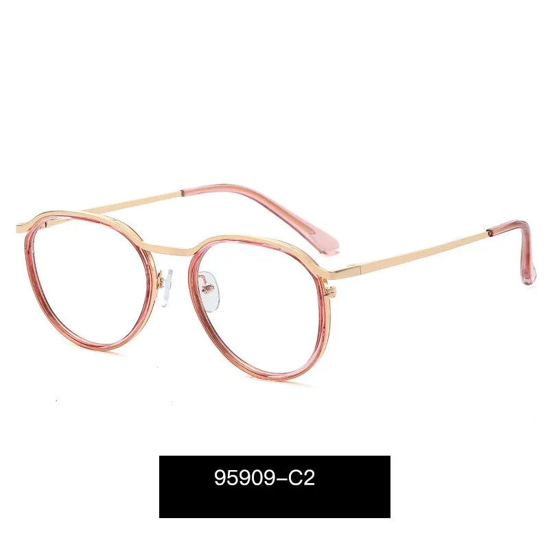 Hotony Women's Full Rim Round TR 90 Resin Alloy Frame Eyeglasses 95909