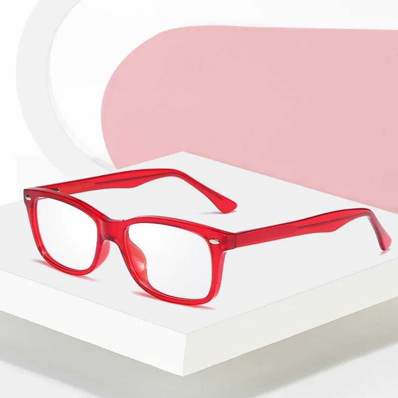 Hotony Women's Full Rim Square Acetate Frame Eyeglasses 2008