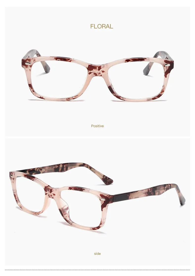 Hotony Women's Full Rim Square Acetate Frame Eyeglasses 2008