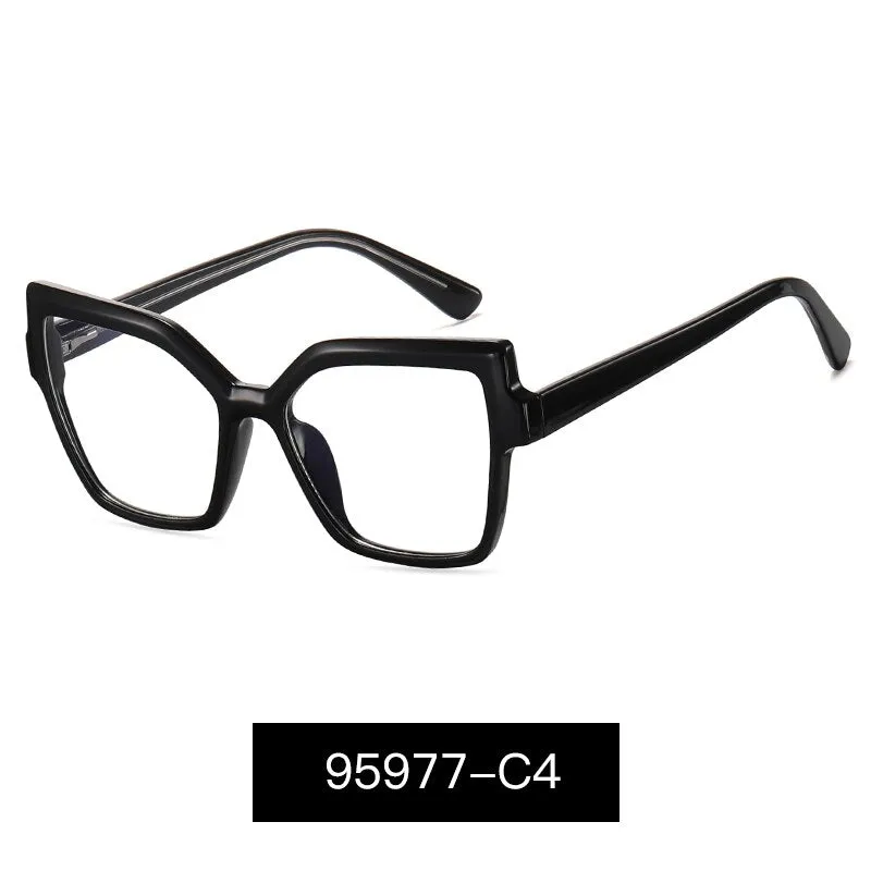 Hotony Women's Full Rim Square Cat Eye Alloy Eyeglasses 95977