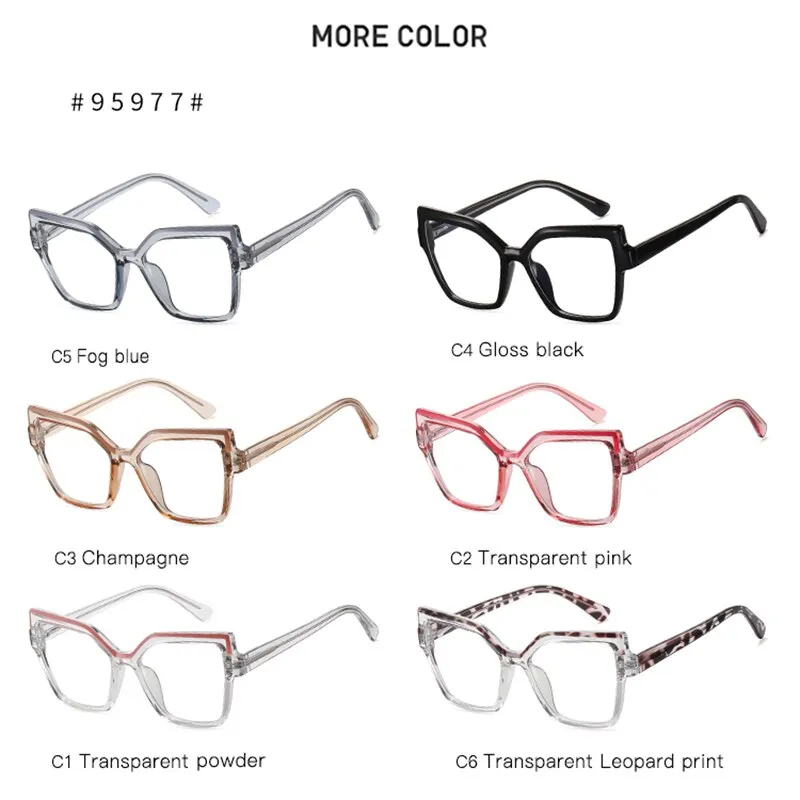 Hotony Women's Full Rim Square Cat Eye Alloy Eyeglasses 95977