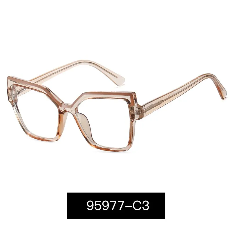 Hotony Women's Full Rim Square Cat Eye Alloy Eyeglasses 95977