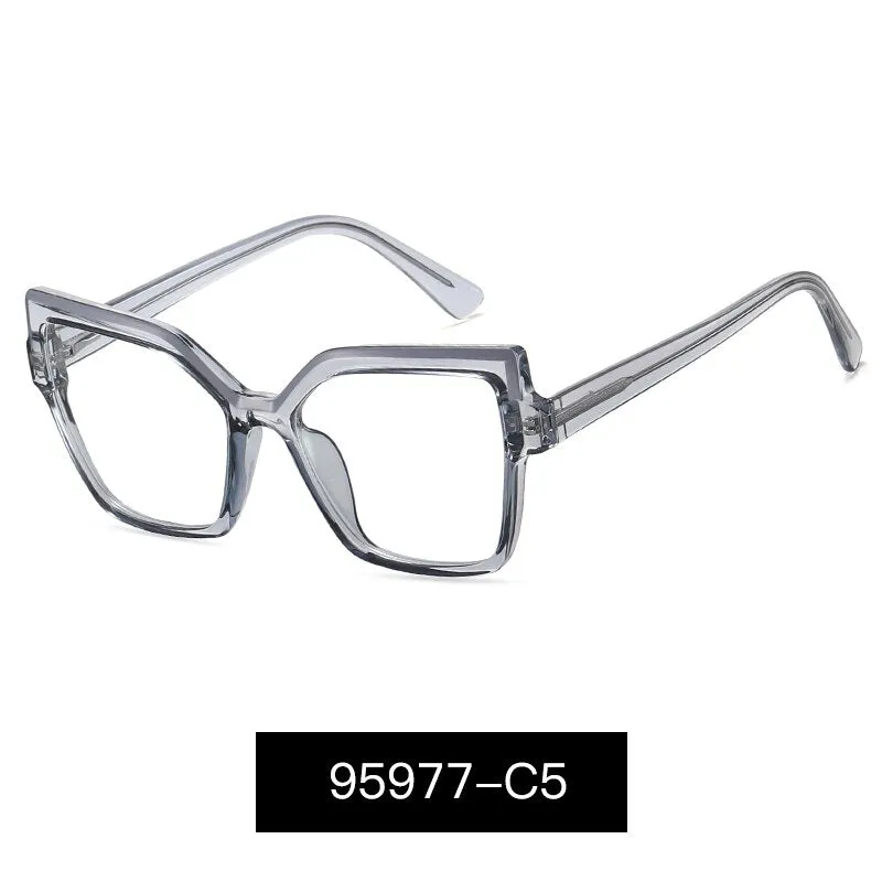 Hotony Women's Full Rim Square Cat Eye Alloy Eyeglasses 95977