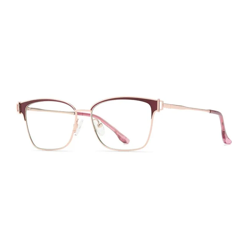 Hotony Women's Full Rim Square Tr 90 Alloy Eyeglasses Js8612