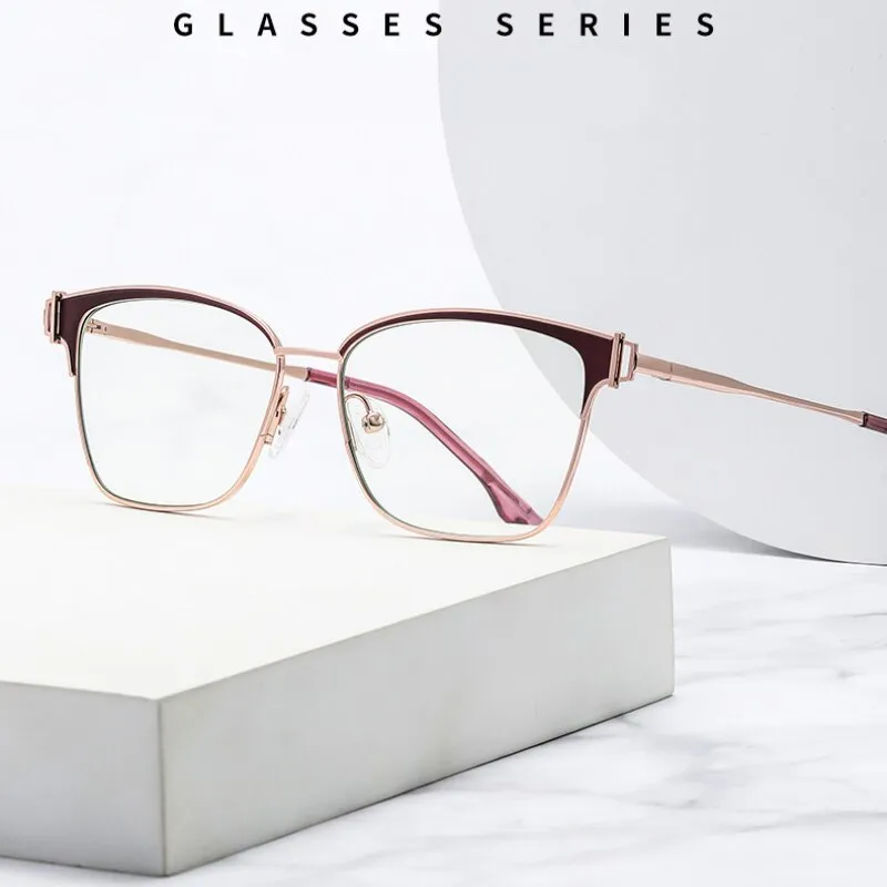 Hotony Women's Full Rim Square Tr 90 Alloy Eyeglasses Js8612