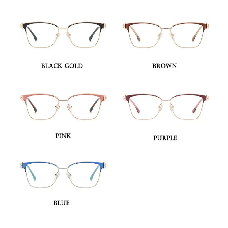 Hotony Women's Full Rim Square Tr 90 Alloy Eyeglasses Js8612