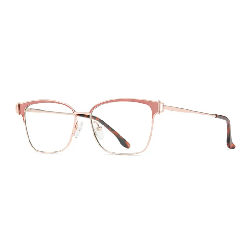 Hotony Women's Full Rim Square Tr 90 Alloy Eyeglasses Js8612