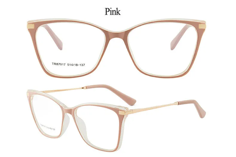 Hotony Women's Full Rim TR 90 Resin Cat Eye Frame Eyeglasses 7017