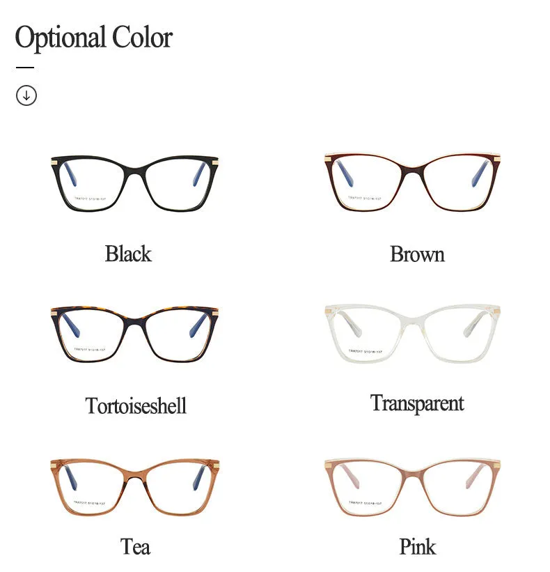 Hotony Women's Full Rim TR 90 Resin Cat Eye Frame Eyeglasses 7017