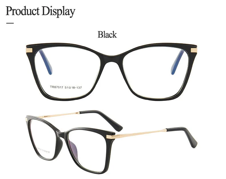 Hotony Women's Full Rim TR 90 Resin Cat Eye Frame Eyeglasses 7017