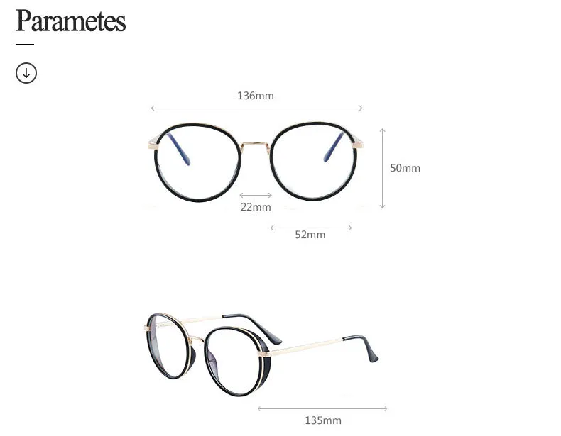 Hotony Women's Full Rim TR 90 Resin Round Frame Eyeglasses 7028