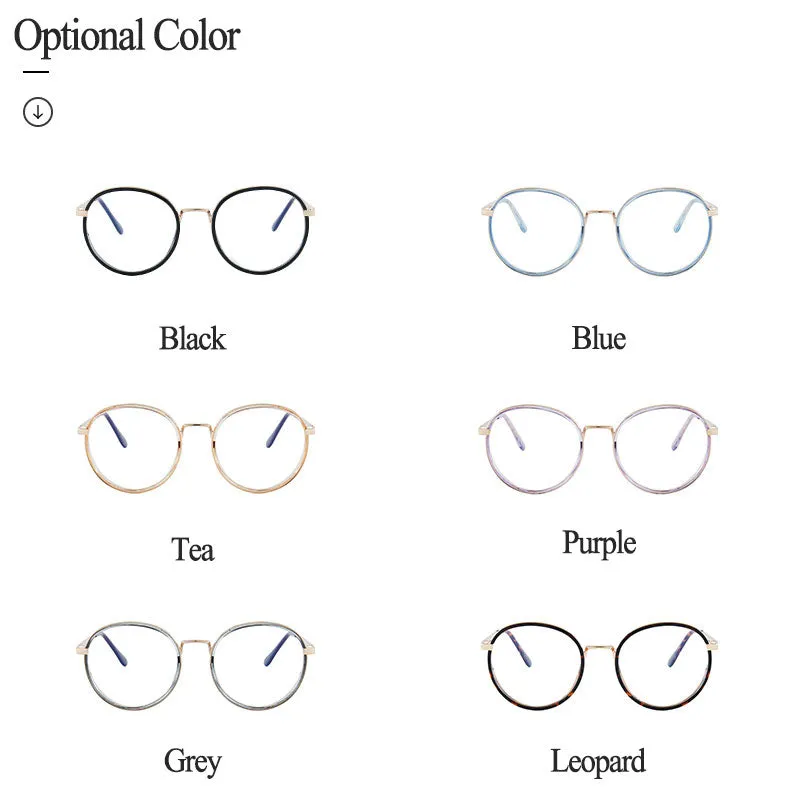 Hotony Women's Full Rim TR 90 Resin Round Frame Eyeglasses 7028
