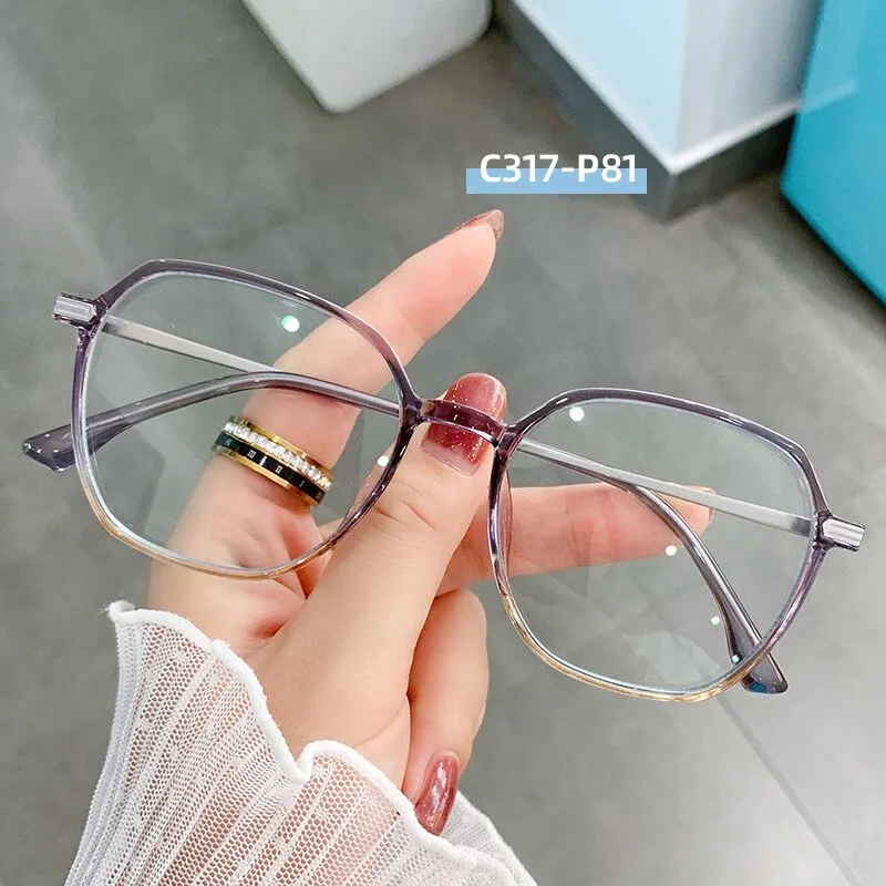 Hotony Women's Full Rim TR 90 Resin Square Frame Eyeglasses Lk301