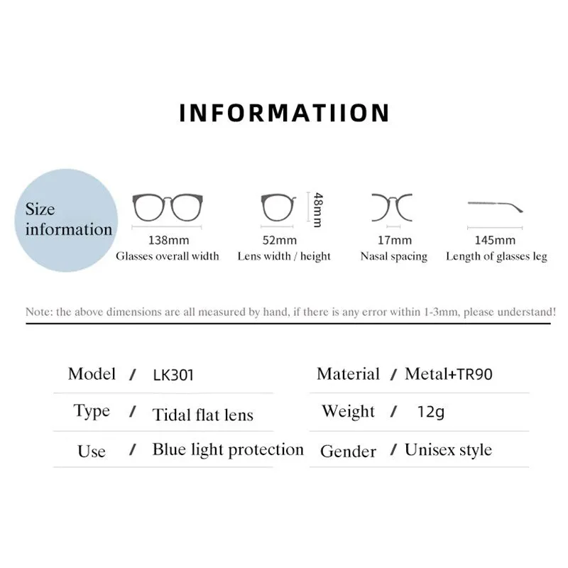 Hotony Women's Full Rim TR 90 Resin Square Frame Eyeglasses Lk301