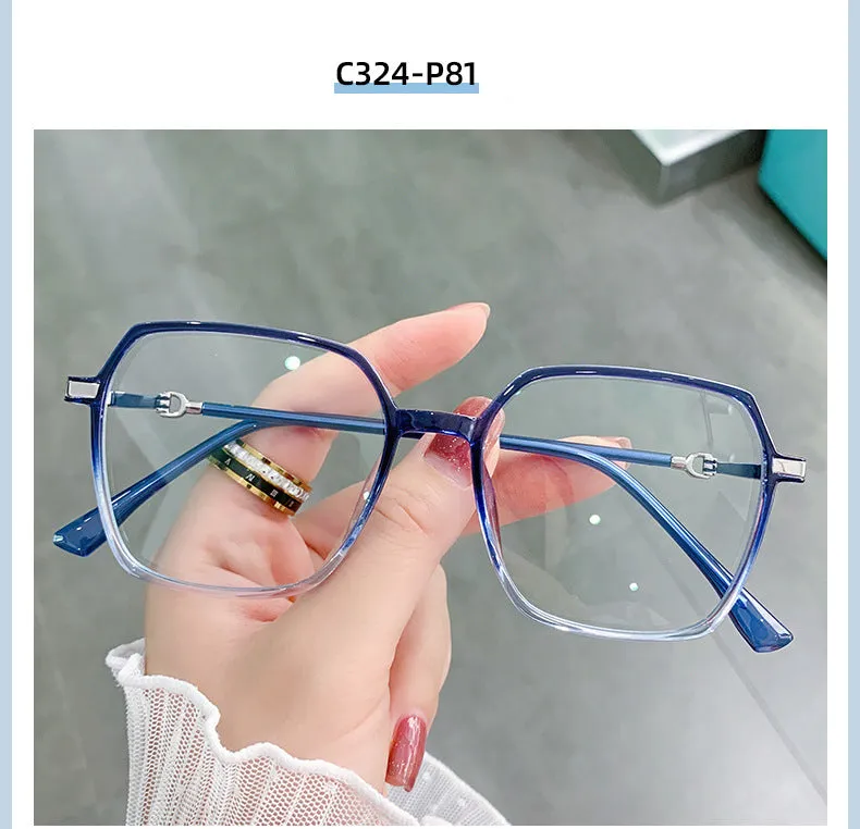 Hotony Women's Full Rim TR 90 Resin Square Frame Eyeglasses Lk303