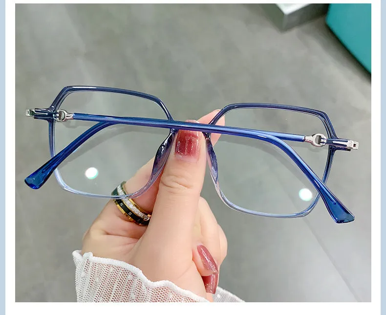 Hotony Women's Full Rim TR 90 Resin Square Frame Eyeglasses Lk303