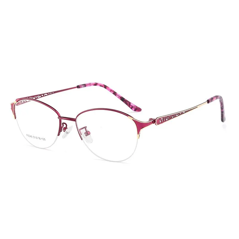 Hotony Women's Semi Rim Oval Alloy Eyeglasses F6049