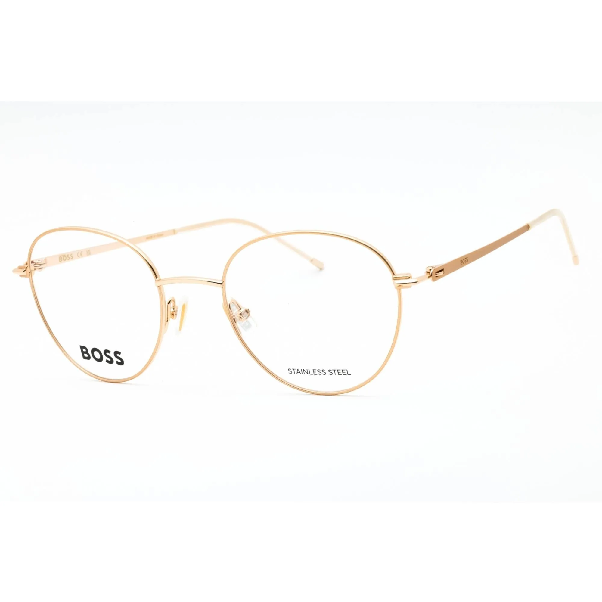 Hugo Boss Women's Eyeglasses - Rose Gold Metal Round Shape Frame | BOSS 1530 0000 00