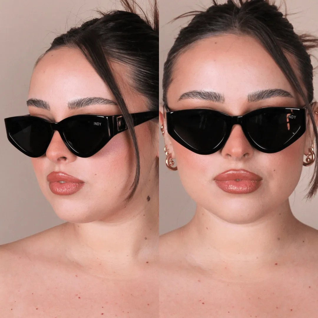 INDY Sunglasses - "Nolita" -  Black Cat Eye