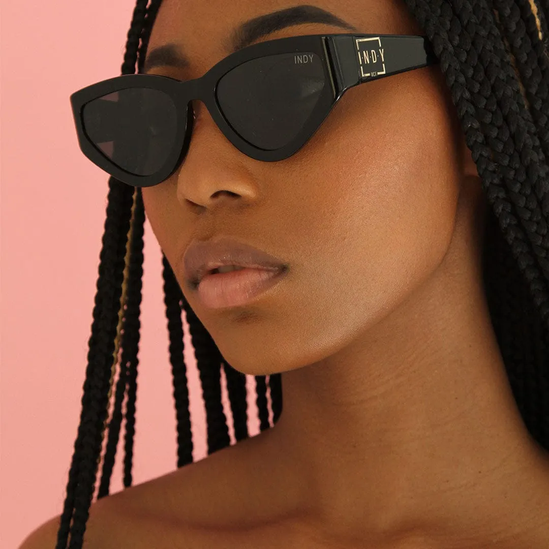 INDY Sunglasses - "Nolita" -  Black Cat Eye