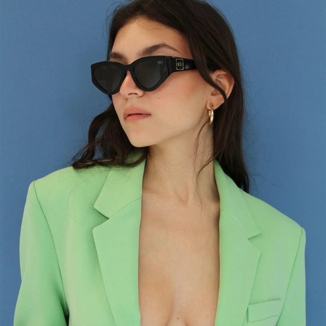 INDY Sunglasses - "Nolita" -  Black Cat Eye