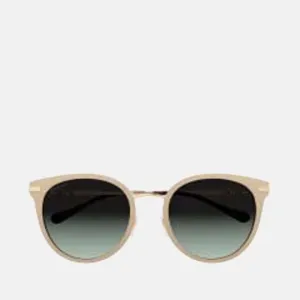 Ivory / Beige - GG1015 horsebit round-frame sunglasses