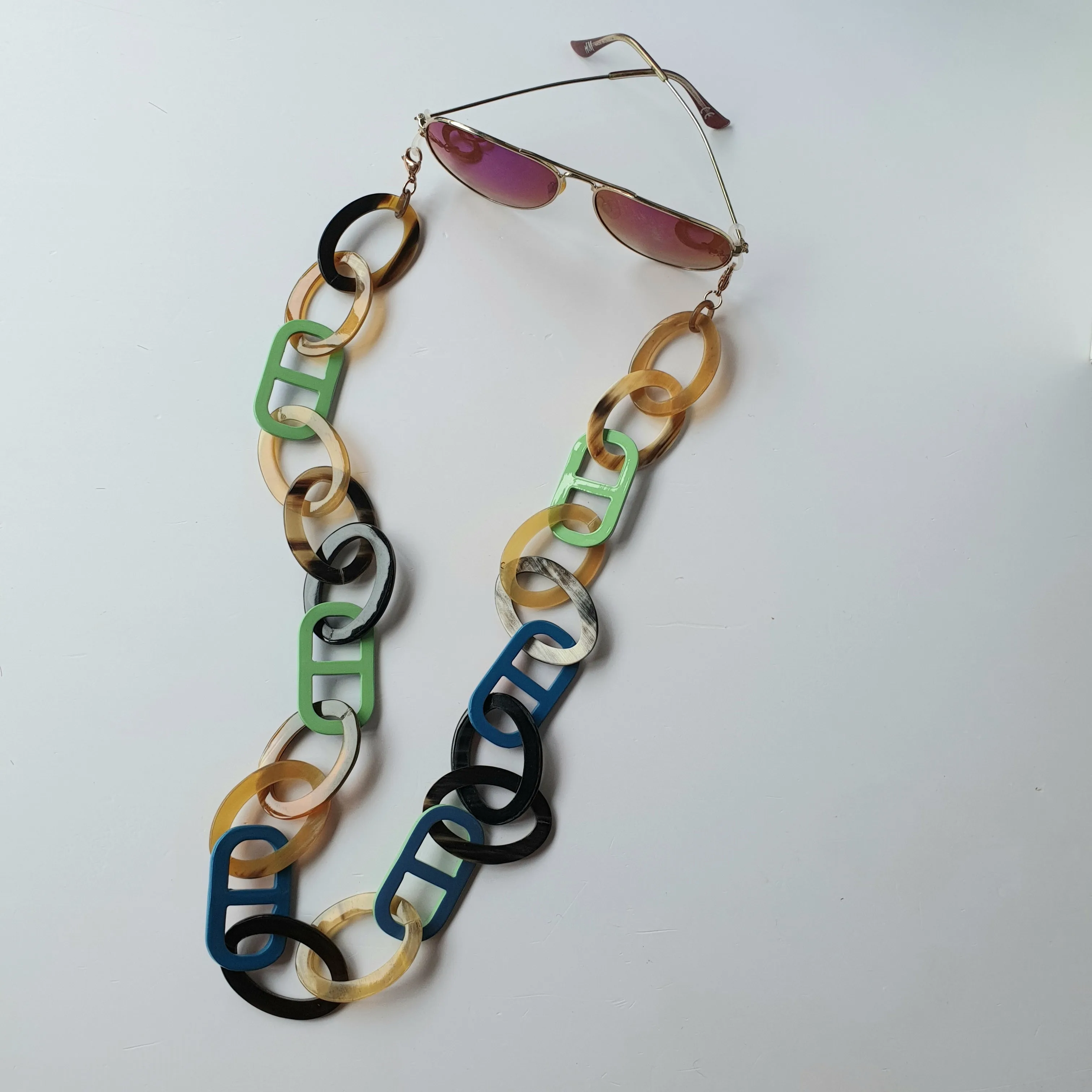 Jasmino Unique Multitasking Jewelry Necklace Eyeglass Chain For Women Made By Natural Buffalo Horn 8377