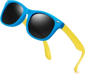 JASPIN Kids Polarized Sunglasses TPEE Rubber Flexible Frame for Boys Girls Age 3-9, 100% UV Protection. Toddler Sunglasses