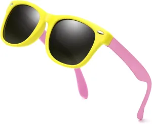 JASPIN Kids Polarized Sunglasses TPEE Rubber Flexible Frame for Boys Girls Age 3-9, 100% UV Protection. Toddler Sunglasses