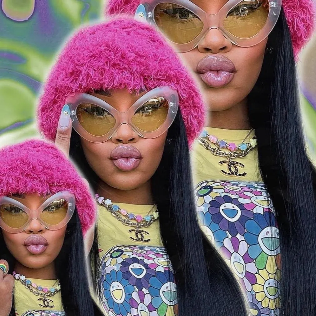 JETZ Frost/Yellow Extreme Round Cat-Eye Sunglasses