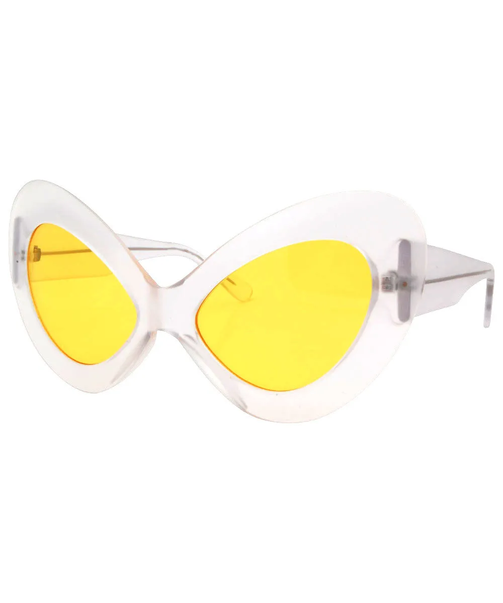 JETZ Frost/Yellow Extreme Round Cat-Eye Sunglasses