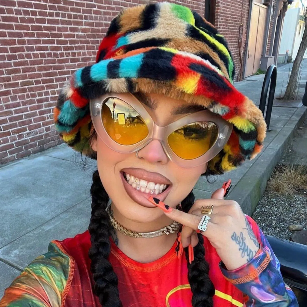 JETZ Frost/Yellow Extreme Round Cat-Eye Sunglasses
