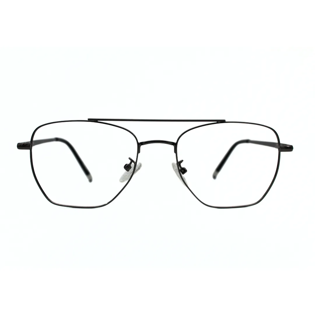 Jubleelens Metal Square5837 Square Gunmetal - Gunmetal Black Eyeglasses Elevate Your Look with Bold Sophistication