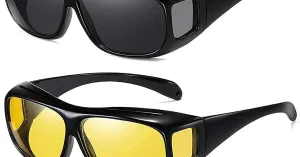 K Kudos  HD Vision Day and Night Unisex HD Vision Goggles Anti-Glare Polarized Sunglasses Men/Women