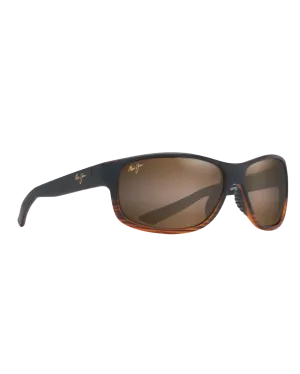 Kaiwi Channel Polarised Wrap Sunglasses in Dark Brown Stripe & HCL Bronze