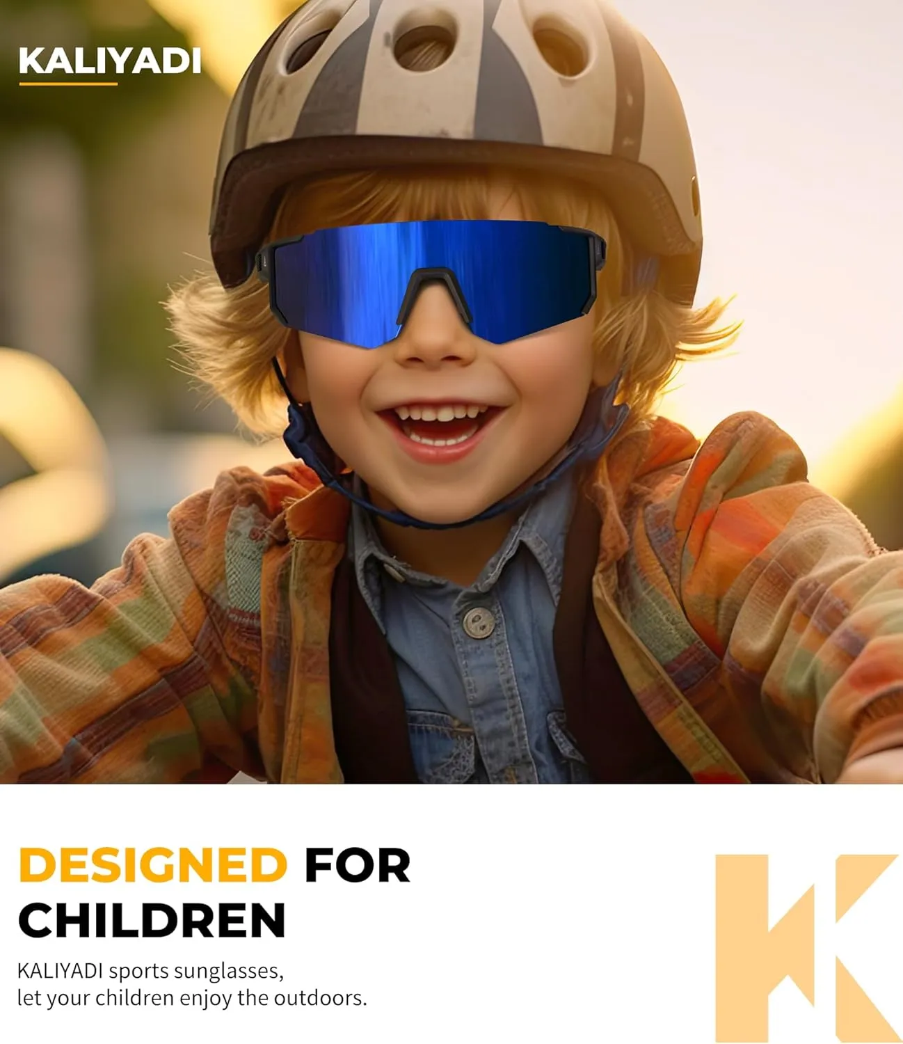 KALIYADI Kids-Sunglasses Youth Baseball Sunglasses: Boys Girls Sports Cycling Running Age 3-12 UV400 Protection