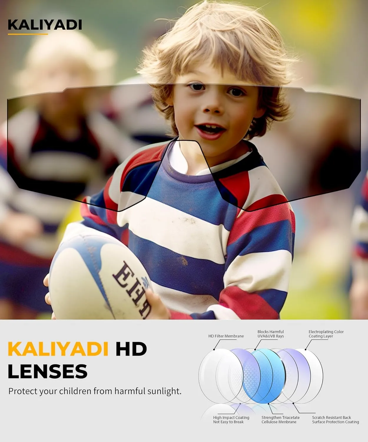 KALIYADI Kids-Sunglasses Youth Baseball Sunglasses: Boys Girls Sports Cycling Running Age 3-12 UV400 Protection