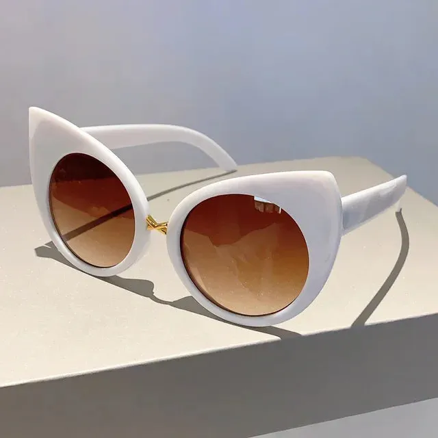KAMMPT Oversized Cat Eye Women Sunglasses