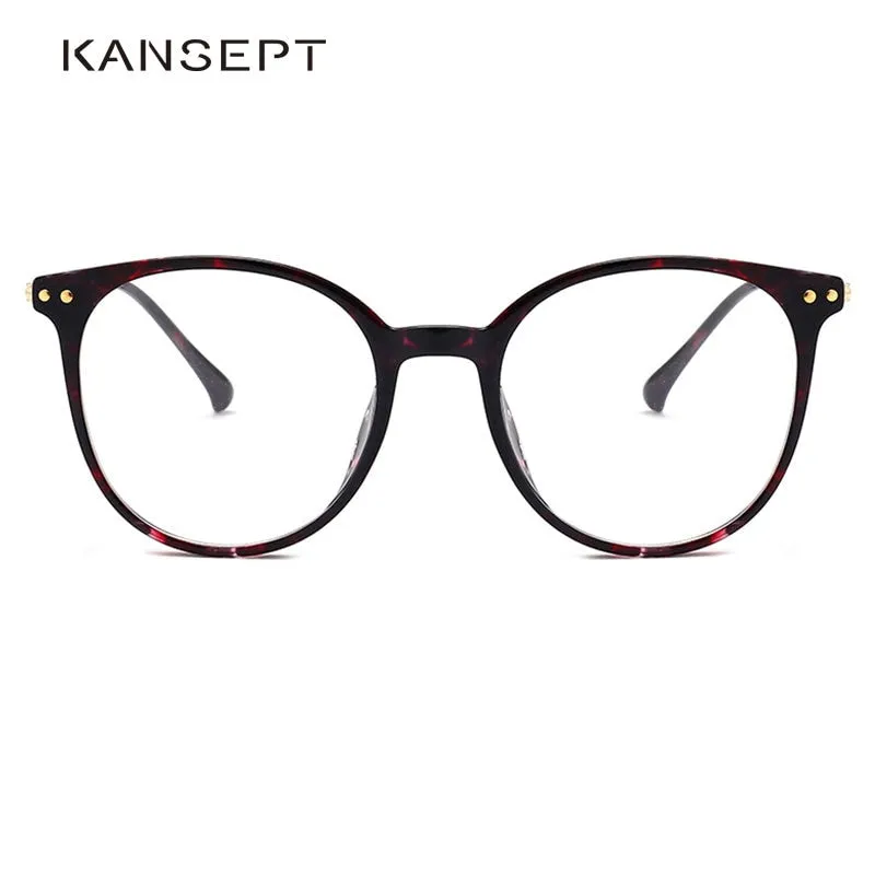 Kansept Unisex Full Rim Round Square Tr 90 Titanium Eyeglasses 90021